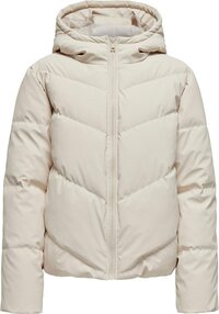 JDY Arnhem Short Puffer Winterjas Dames - Maat L - Crème - Maat L