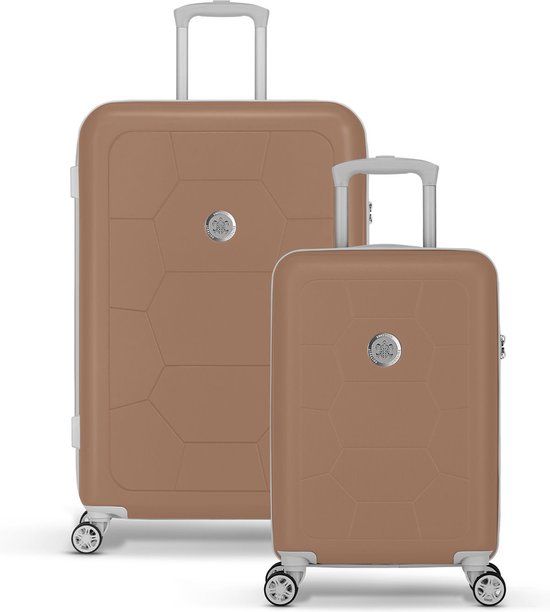 SUITSUIT Caretta Coca Mocha Kofferset 2-delig - Hardcase - 125L - 4 wielen - Cijferslot