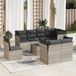 Maison Exclusive - Ensemble de jardin, 9 pièces, avec coussins, en polyrotin gris clair