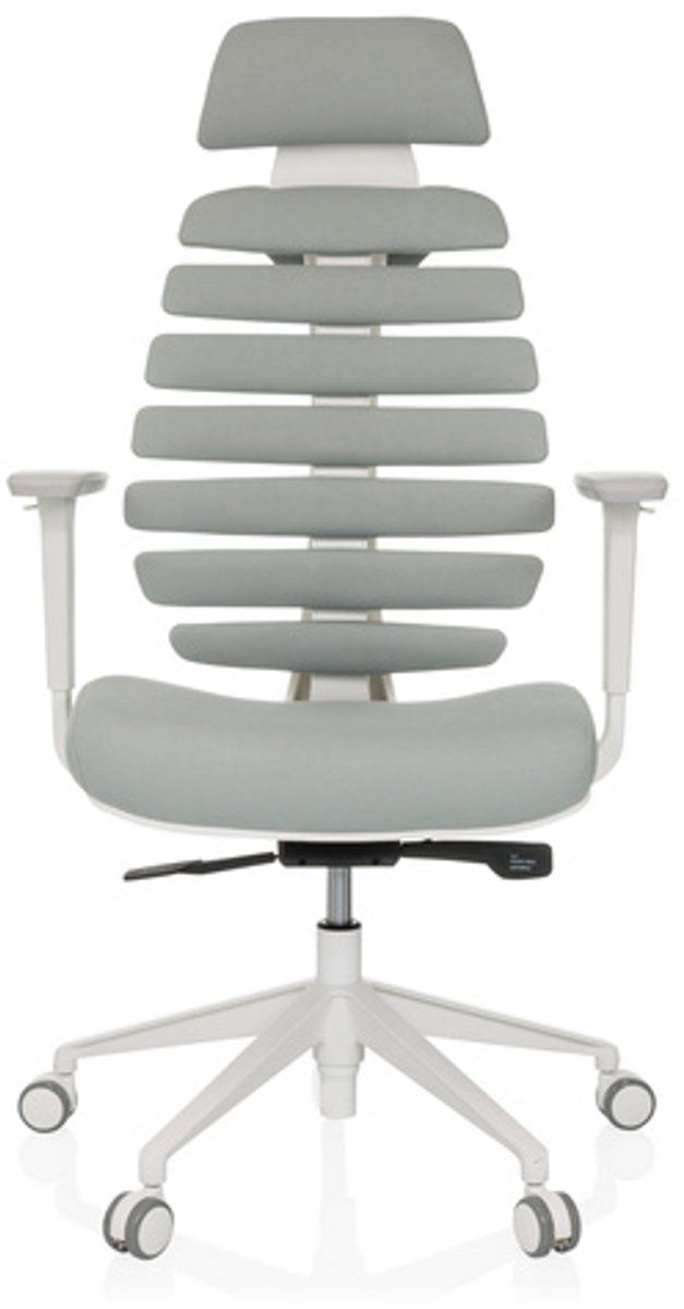 hjh OFFICE Ergo LINE W Professionele draaistoel met ergonomische rugleuning en lendensteun, lichtgrijs