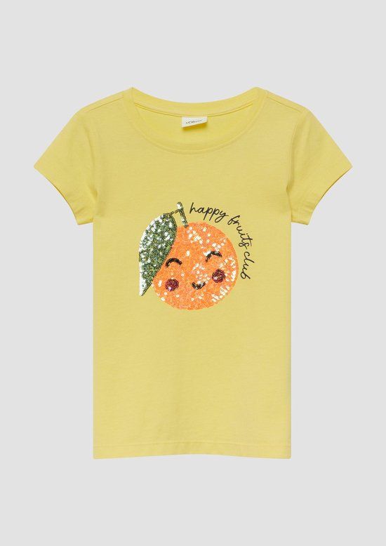 s.Oliver T-shirt met pailletten geel