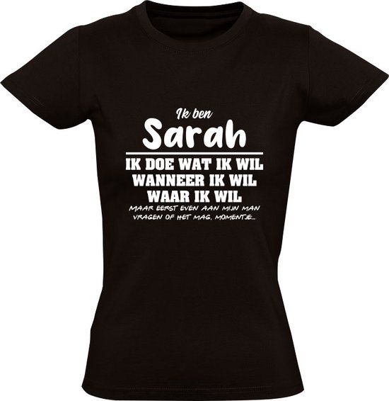 Sol's Sarah Dames T-shirt Zwart - XL - Verjaardagkado - Katoen