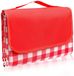 Ibenzoa® Couverture de pique-nique spacieuse et imperméable pour la plage et le camping, 200 x 200 cm, rouge