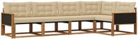 vidaXL Hoek loungeset 5-delig Acaciahout Natuurlijk en Beige