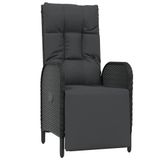 vidaXL 3-delige Tuinset met Kussens, Poly Rattan, Zwart