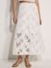 Apricot Midi-rok van bloemenkant Wit