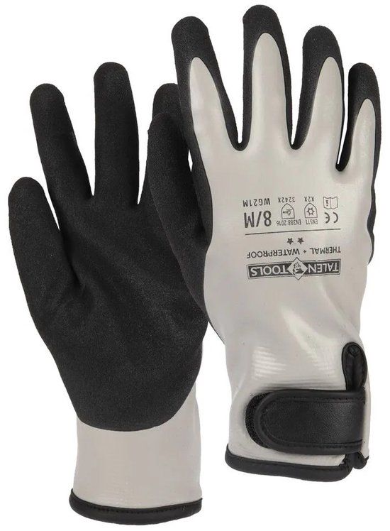 Talen Tools Werkhandschoenen Thermo Waterbestendig Grijs Maat L