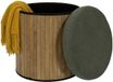 Home Deco Factory Pouf - heritage - vert - bois/polyester - 38 cm