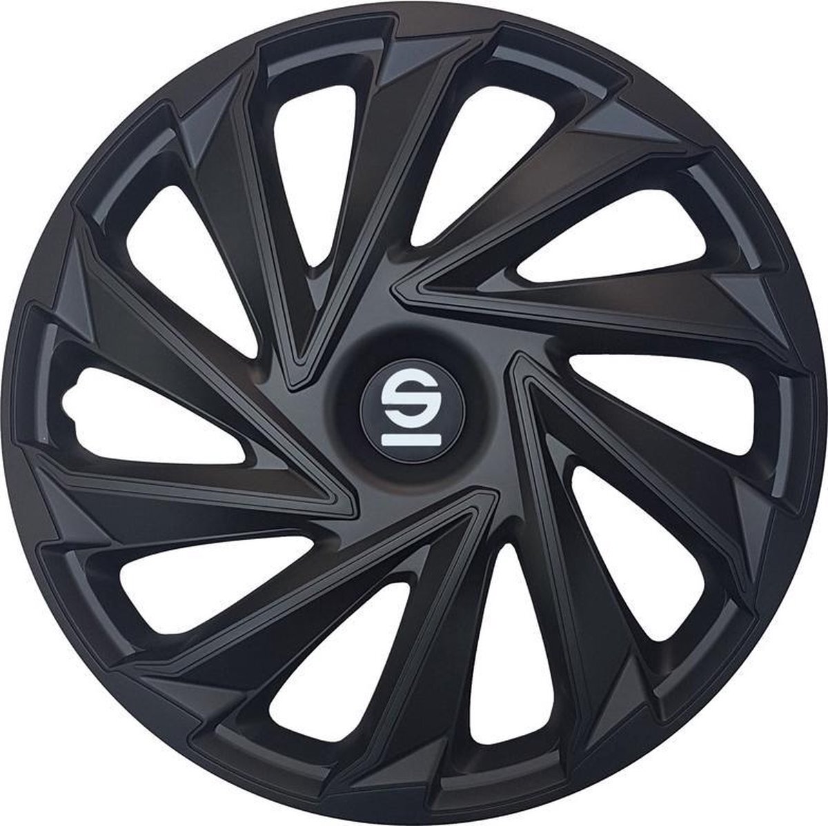 Sparco wieldoppen Varese 16 inch RVS zwart set van 4