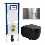 Geberit QeramiQ Dely Swirl Toiletset - Mat Zwart