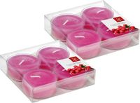 Trend Candles Maxi geurtheelichtjes/waxinelichtjes - 8x - Cranberry geur - 8 branduren