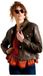Superdry Veste en cuir Stateside Marron L Femme