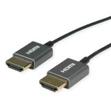 Roline 8K HDMI Ultra HD-kabel met Ethernet, M/M, ultradun, coaxiaal, zwart, 1,5 m