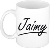Bellatio Decorations Jaimy Naam koffiemok - beker - met sierlijke letters - wit