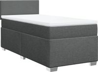 vidaXL Boxspring met matras stof donkergrijs 100x200 cm