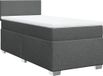 vidaXL Boxspring met matras stof donkergrijs 100x200 cm