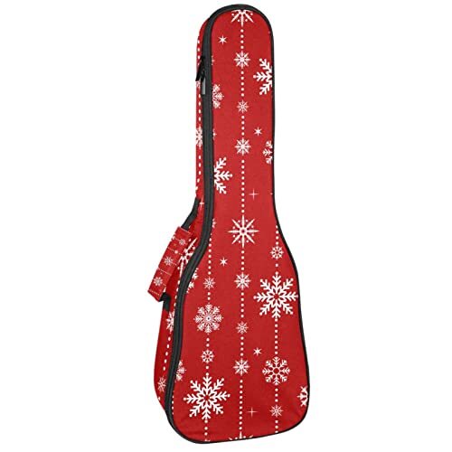 Mersov Concert Ukelele Rugzak, Heavy Duty Ukulele Case Bag met Opslag, Sopraan Concert Tenor Ukelele 10 MM Gewatteerde tas Sneeuwvlok Papier Gesneden