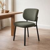 Giga Living Eetkamerstoel Swan Forest Green Bouclé