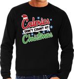 Bellatio Decorations Shoppartners Bv Grote maten foute Kersttrui / sweater - Calories dont count at Christmas - zwart voor heren - kerstkleding / kerst outfit XXXXL