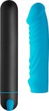 XL XR Brands XL Bullet and Ribbed Silicone Sleeve - Blue