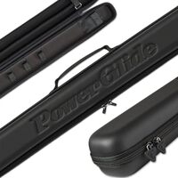PowerGlide Snooker/Pool Cue Case - Black - Soft Touch EVA - 2-Piece Cue
