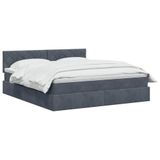 vidaXL LED opbergbed met matras Donkergrijs 160 x 200 cm Fluweel