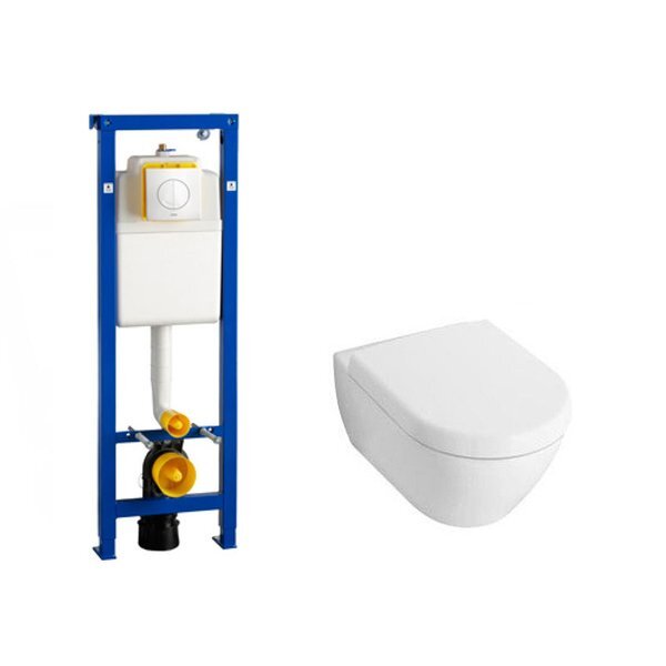 Villeroy & Boch Villeroy en Boch Subway 2.0 Compact met softclose zitting toiletset met Wisa XS inbouwreservoir en Argos bedieningspaneel wit