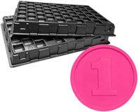 CombiCraft reliëfmunt 1 met 2 telbakken in neon roze - 1000 munten