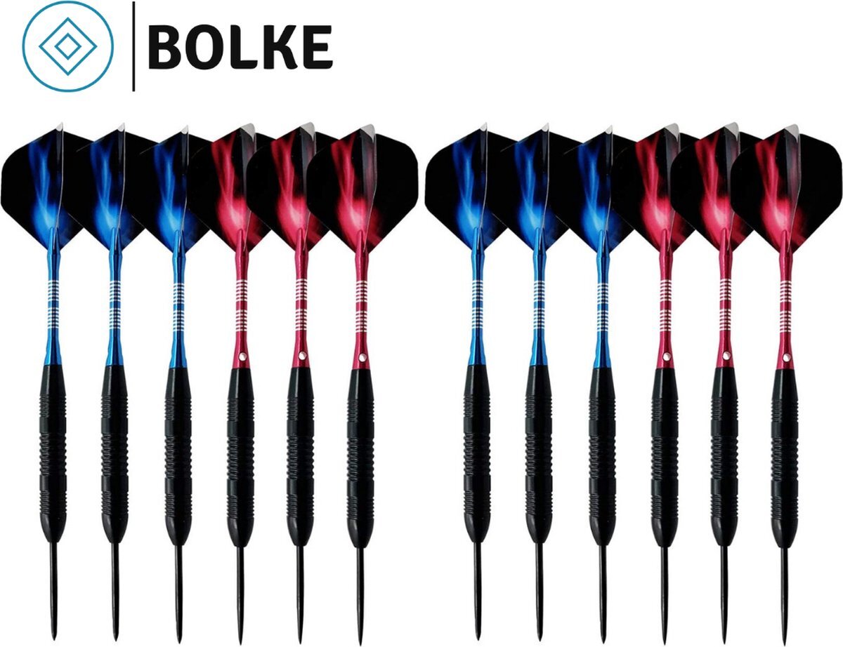 Bolke® - Dartpijlen - Dart flights - Dartpijlen set van 12 stuks - Hoge kwaliteit - Basic - 23 gram dartpijlen
