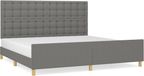 vidaXL Cadre de lit Tissu Gris foncé 200x200 cm