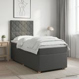 vidaXL Boxspringbed met matras, donkergrijs, 80 x 200 cm, gestoffeerd