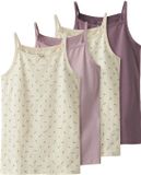 NAME IT Meisjes Hemd Top NKFSTRAP 4-Pack Effen/Print Multicolor - Maat 116