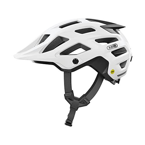 Abus MTB-helm Moventor 2.0 MIPS - fietshelm met botsbescherming voor gebruik op het terrein - all-mountain-helm, unisex - wit glanzend, maat M
