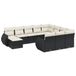 VidaXL Loungeset met kussens, polyrotan, zwart