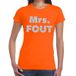 Bellatio Decorations Mrs. Fout Orange Glitter T-shirt for Women - Size L