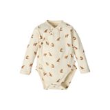 A Tiny Story katoenen romper met print - ivoor/bruin