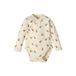 A Tiny Story katoenen romper met print - ivoor/bruin