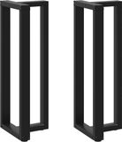 vidaXL Bartafelpoten T-vormig 2 stuks staal zwart 40x35x(110-111) cm