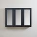Hudson Reed Moderne Spiegelkast Hoekmontage 90cm x 65cm - Gris Noir | Poignées profilées en bronze brossé | Cluo
