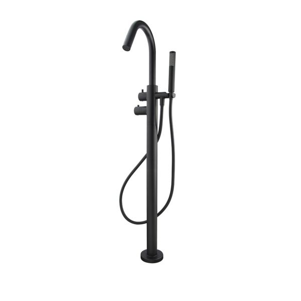 Wiesbaden Caral Vrijstaande Thermostatische Badmengkraan - Mat Zwart