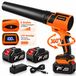 AjieQaQ 1500W Accu Bladblazer 21V, Brushless, 50 m/s, 6 Standen + Turbo, 2×4,0Ah Accu, 180° Draaibare Handgreep, voor Tuin, Auto & Haar Drogen