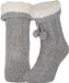 Apollo Pantoufles - dames - tricoté - chaussettes pantoufles - gris clair - taille unique 36/41 - polaire