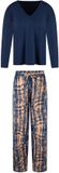 LingaDore Pyjama set Vrouwen XXL Tie dye dark denim/apricot Lange mouw 95% Viscose, 5% Elasthan, 100% Cotton