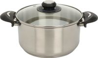 Excellent Houseware Kookpan met deksel - RVS/glas - 3.5L - D22 x H11.5 cm - alle warmtebronnen