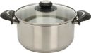 Excellent Houseware Kookpan met deksel - RVS/glas - 3.5L - D22 x H11.5 cm - alle warmtebronnen