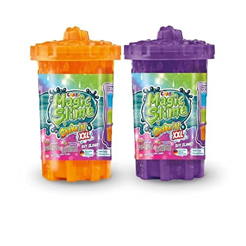 Craze 30929 Magic Slime Shake it XXL 2-delige set kinderslijm in blik om zelf te maken, meerdere kleurvariaties, tot 1000 ml, kleurrijk speelslijm voor kinderen