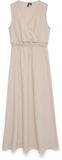 Vero Moda Robe VMKITA Robe mi-longue Sans manches Col en V Coupe évasée Polyester Côtelé Uni Silver Lining M