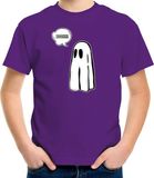 Bellatio Decorations Halloween Verkleed T-shirt Spook Paars Kinderen Unisex Maat 116/134