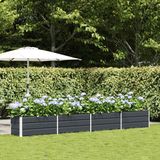 vidaXL Plantenbak Antraciet Staal 385 x 50 x 45 cm