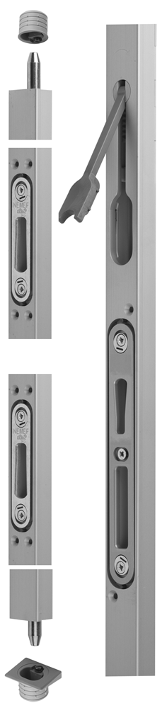 Nemef 4991 Infreessluitlijst | SKG*** | sluitlijst lengte 2500 - 3200mm | sluitplaten bijzetsloten verstelbaar | 2 verstelbare sluitpotten en 1